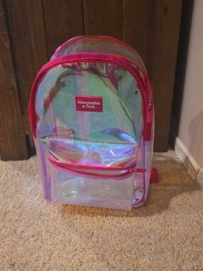 A&F Iridescent Clear Mini Backpack